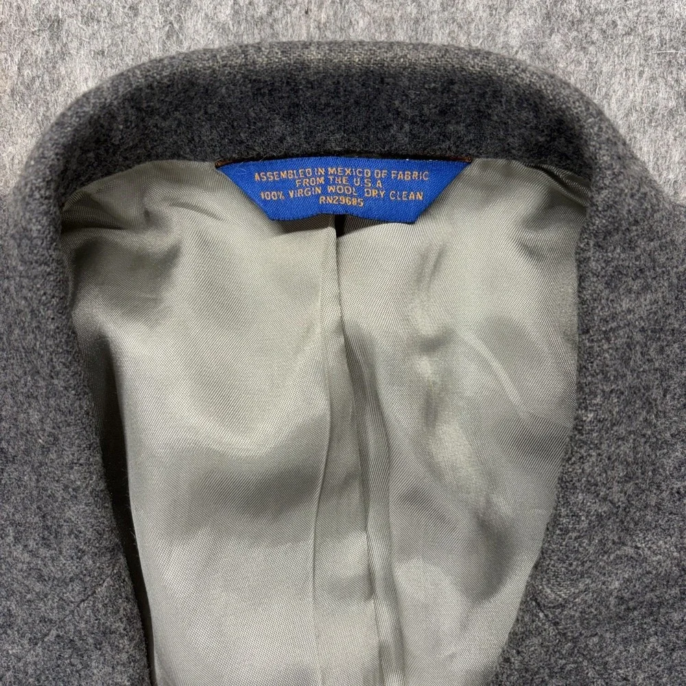 Vintage Pendleton Virgin Wool Blazer Men's 44 Long‎ Gray Preppy Academic 90s USA
